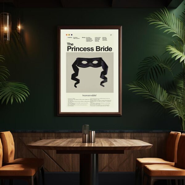 The Princess Bride mid-century modern style movie poster design