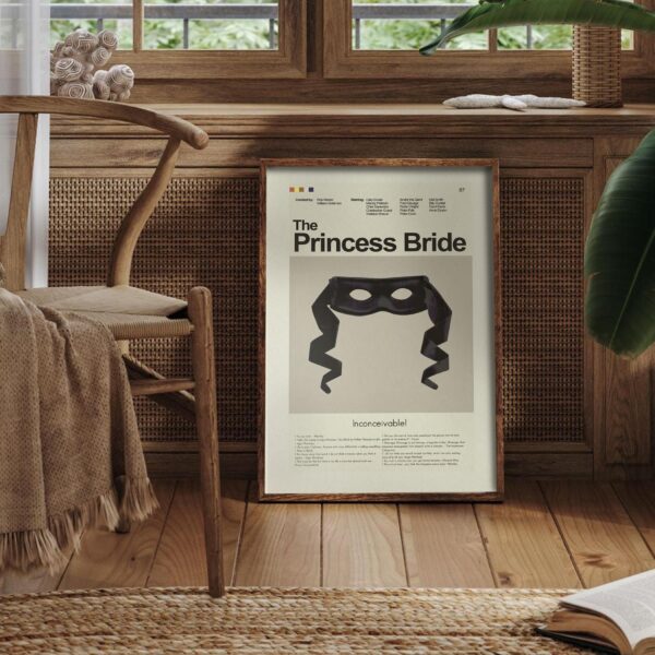The Princess Bride mid-century modern style movie poster design