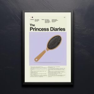 Large mid-century modern poster of The Princess Diaries movie cover art