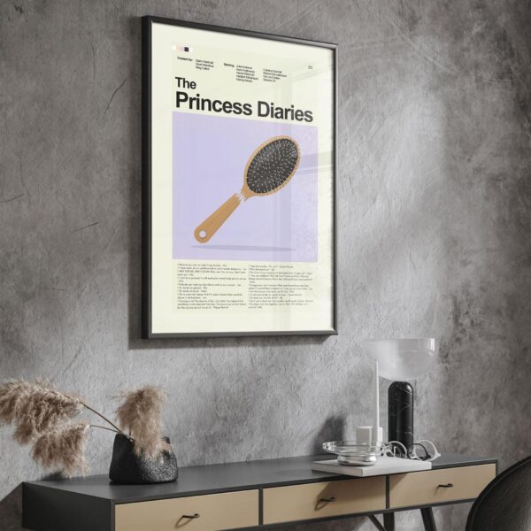 Large mid-century modern poster of The Princess Diaries movie cover art