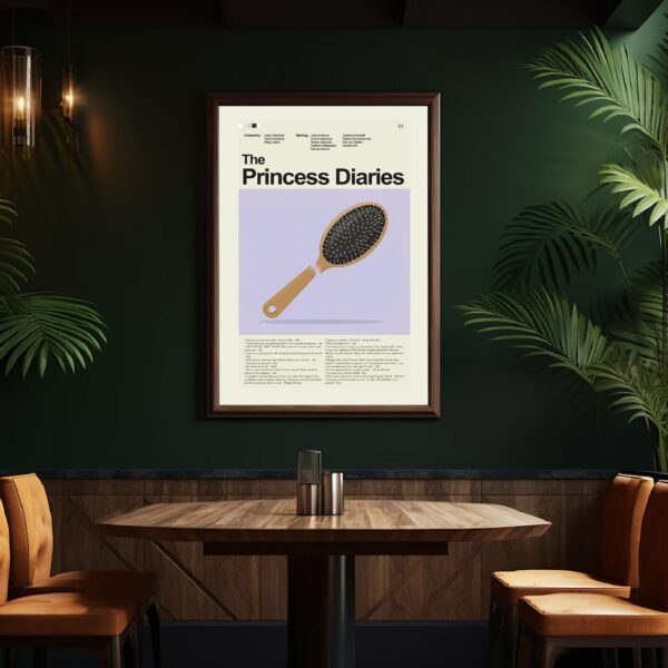 Large mid-century modern poster of The Princess Diaries movie cover art