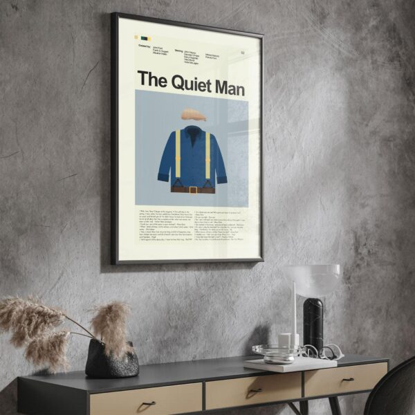 The Quiet Man vintage mid-century modern movie poster artwork