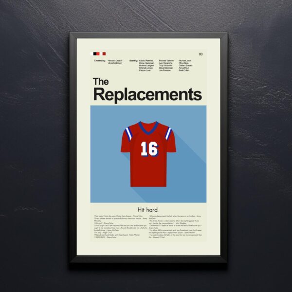 Mid-century modern style poster of The Replacements movie