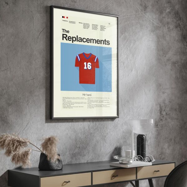 Mid-century modern style poster of The Replacements movie