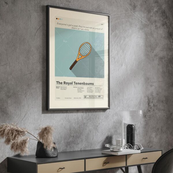 Mid-century modern graphic movie poster for The Royal Tenenbaums