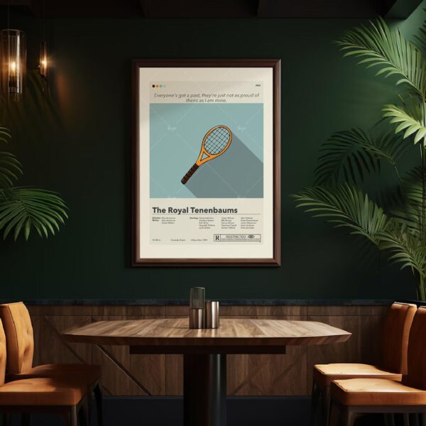 Mid-century modern graphic movie poster for The Royal Tenenbaums