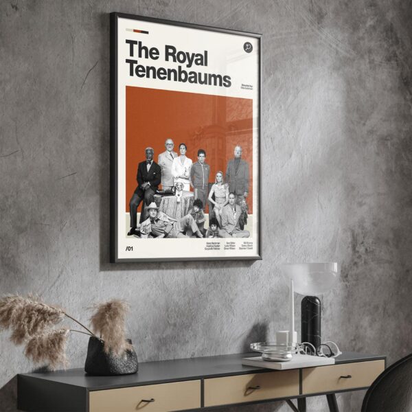 The Royal Tenenbaums mid-century poster retro artwork