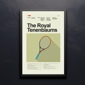 The Royal Tenenbaums movie poster with mid-century modern furniture design