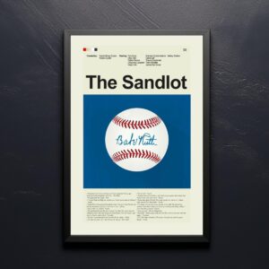 The Sandlot movie poster with mid-century modern design elements, limited edition
