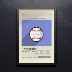 Mid-century modern poster of The Sandlot movie from mid 20th century
