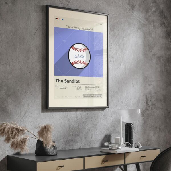Mid-century modern poster of The Sandlot movie from mid 20th century