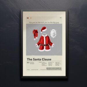 Mid-century modern graphic design poster of The Santa Clause movie