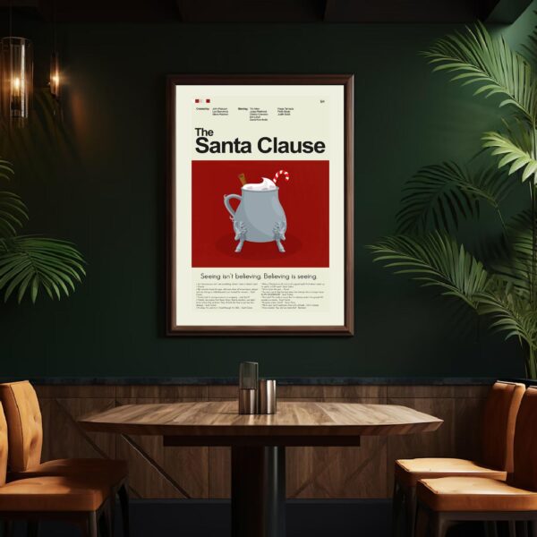 Mid-century modern style poster of The Santa Clause movie