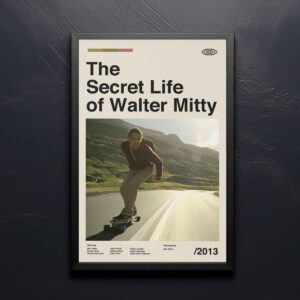 Mid-century modern movie poster of The Secret Life of Walter Mitty