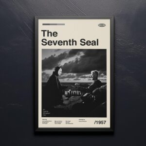 The Seventh Seal mid-century poster in retro graphic design