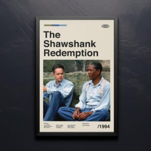 The Shawshank Redemption mid-century poster, retro artwork