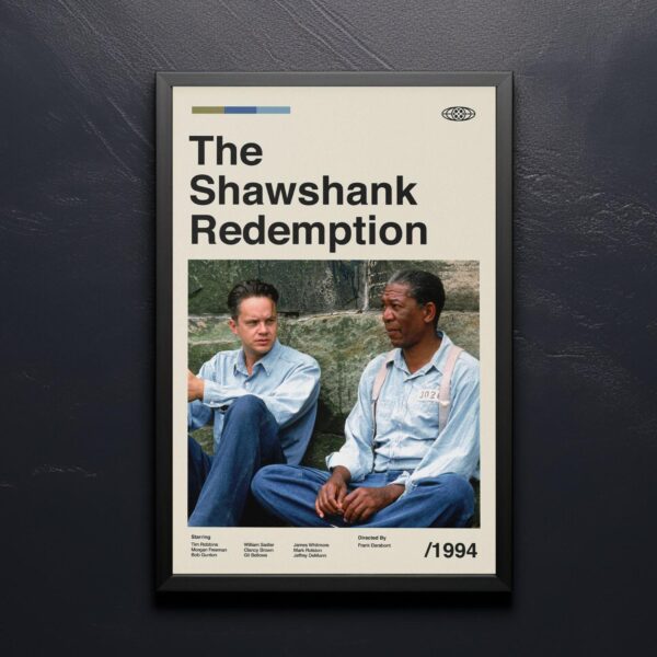 The Shawshank Redemption mid-century poster, retro artwork