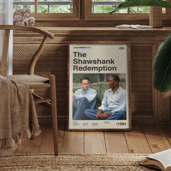 The Shawshank Redemption mid-century poster, retro artwork