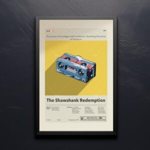 Mid-century modern style poster of The Shawshank Redemption movie