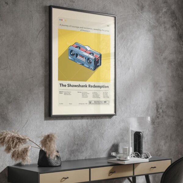 Mid-century modern style poster of The Shawshank Redemption movie