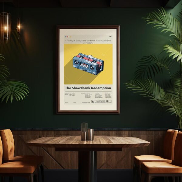 Mid-century modern style poster of The Shawshank Redemption movie