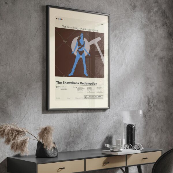 Mid-century modern style Shawshank Redemption movie poster print