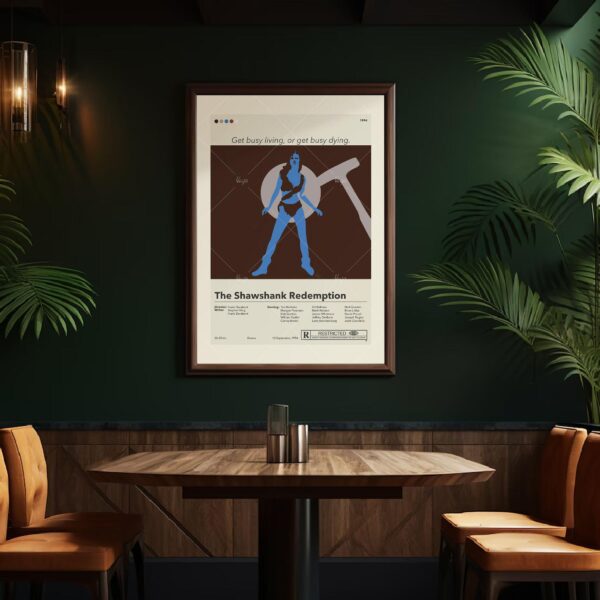 Mid-century modern style Shawshank Redemption movie poster print