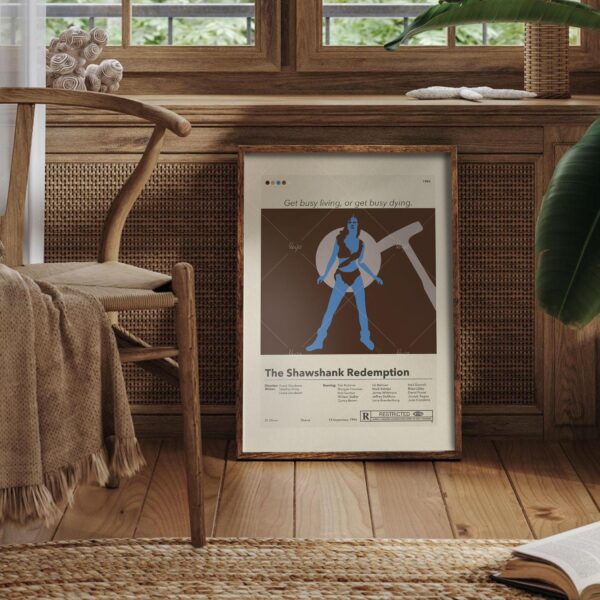 Mid-century modern style Shawshank Redemption movie poster print