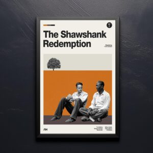 Mid-century poster of The Shawshank Redemption movie