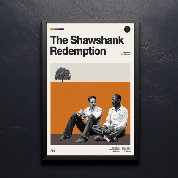 Mid-century poster of The Shawshank Redemption movie