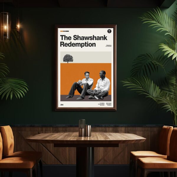 Mid-century poster of The Shawshank Redemption movie