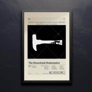 Mid-century modern style Shawshank Redemption movie poster artwork