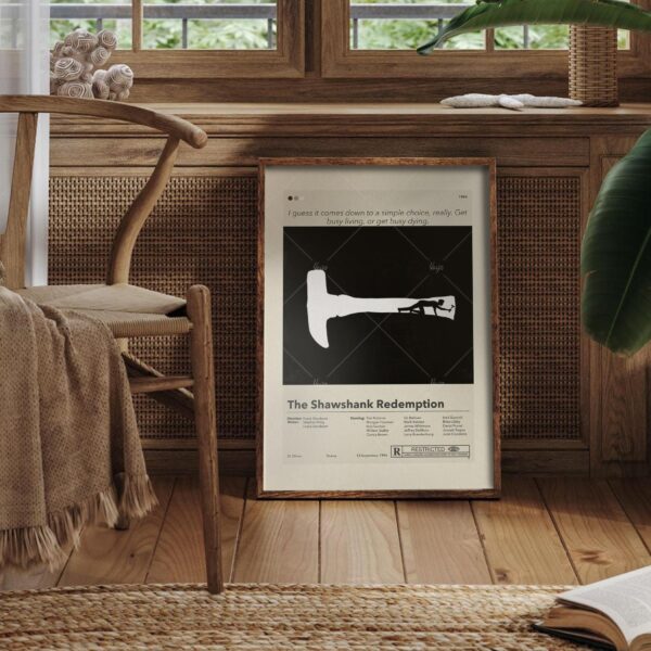 Mid-century modern style Shawshank Redemption movie poster artwork