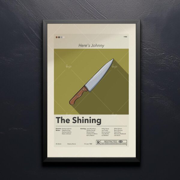 Mid-century modern styled The Shining movie poster with geometric design