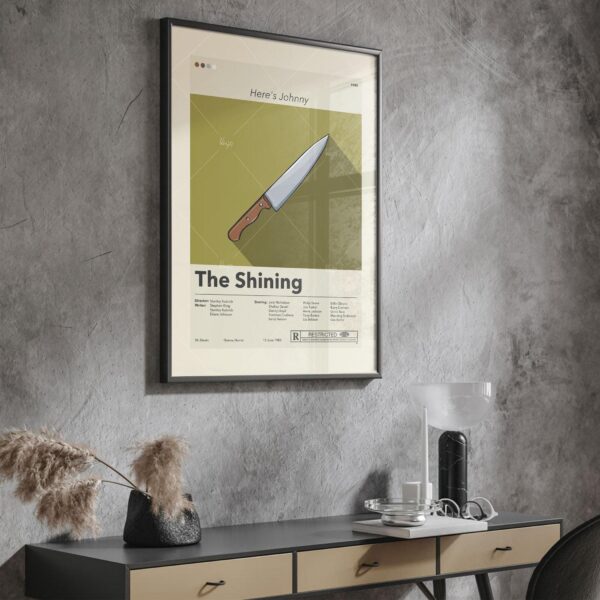 Mid-century modern styled The Shining movie poster with geometric design