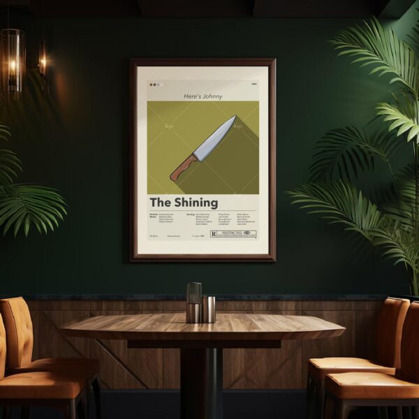 Mid-century modern styled The Shining movie poster with geometric design