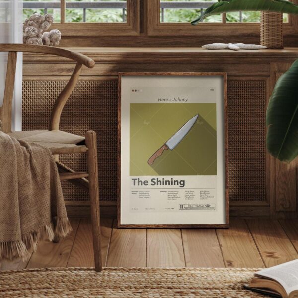Mid-century modern styled The Shining movie poster with geometric design