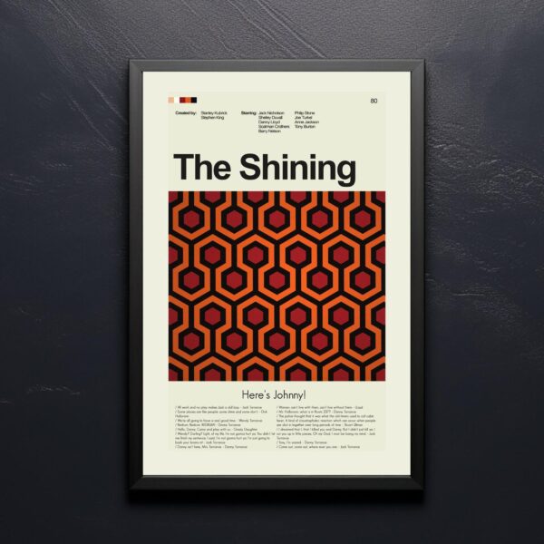 The Shining mid-century modern movie poster art with retro design