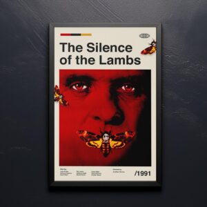 Mid-century modern style The Silence of the Lambs movie poster art