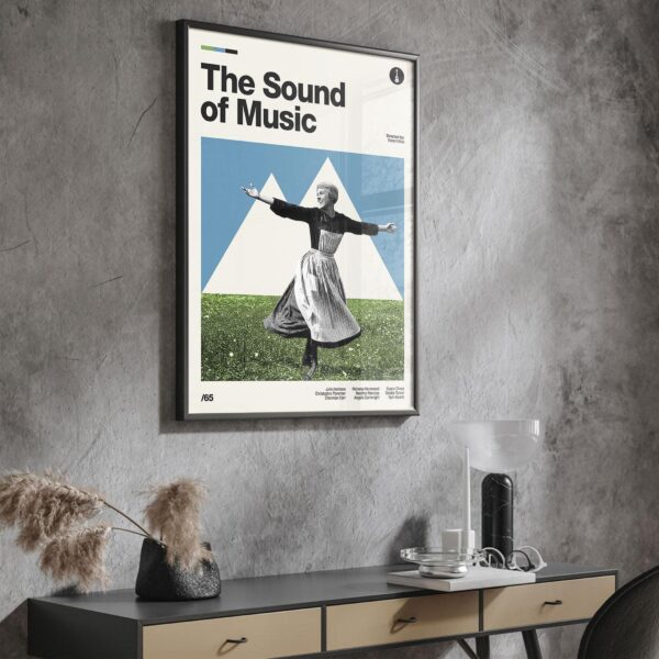 The Sound of Music movie poster mid-century print