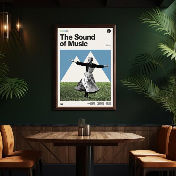 The Sound of Music movie poster mid-century print