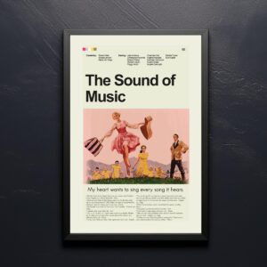 Mid-century modern The Sound of Music movie poster wall art