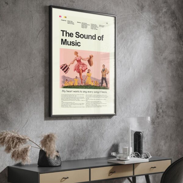 Mid-century modern The Sound of Music movie poster wall art
