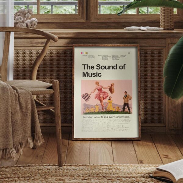 Mid-century modern The Sound of Music movie poster wall art