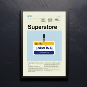 Mid-century modern movie poster of The Superstores Wars with retro design