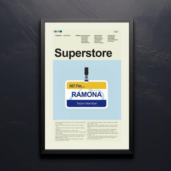 Mid-century modern movie poster of The Superstores Wars with retro design