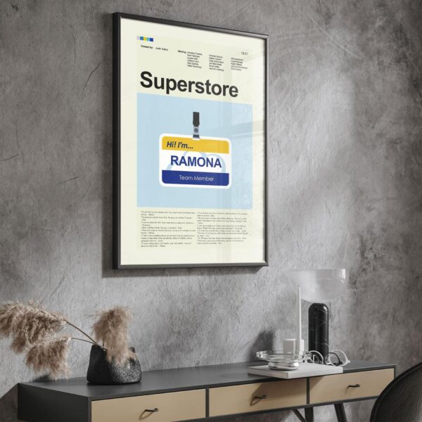 Mid-century modern movie poster of The Superstores Wars with retro design