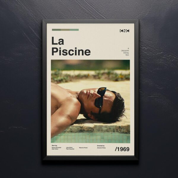 The Swimming Pool movie poster - mid-century retro artwork