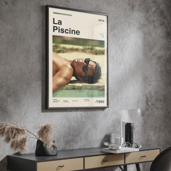 The Swimming Pool movie poster - mid-century retro artwork