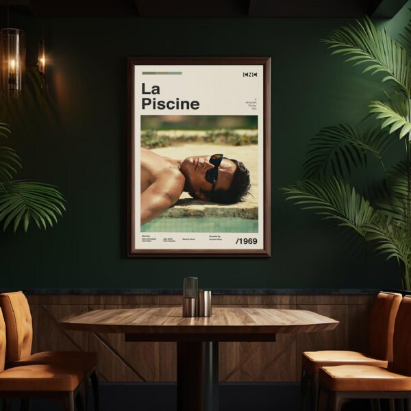 The Swimming Pool movie poster - mid-century retro artwork